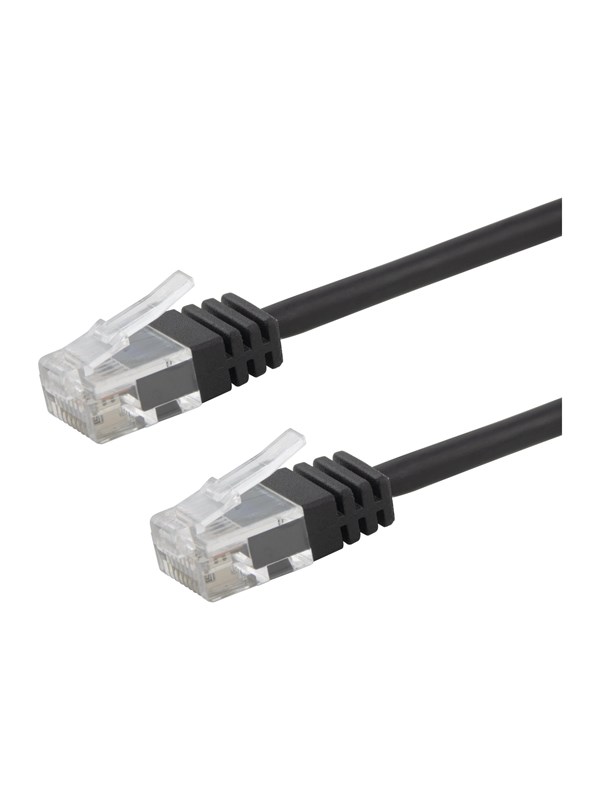 Deltaco patch cable - 30 cm - black - Schwarz