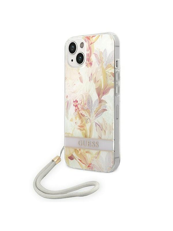 GUESS GUOHCP14MHFLSU iPhone 14 Plus 67 purple  purple hardcase Flower Strap