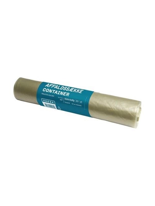 VAERK Abfallsäcke Container, extra stark, transparent, 240L, 10 Beutel pro Rolle