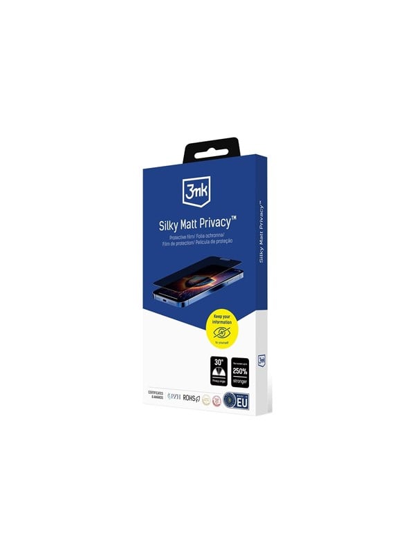 Schutzfolie Matte Privacy 3MK Silky für Apple iPhone 17, Kunststoff