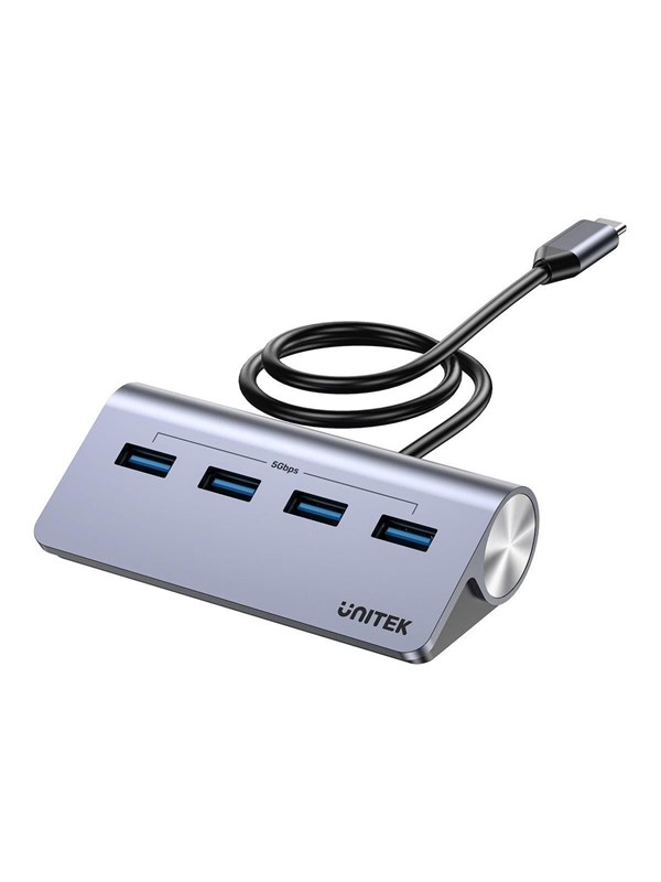 Unitek uHUB Q4 H1337B - hub - 4-in-1 USB -C with USB-A - 4 ports USB-Hubs - USB 32 - 4 - Grau