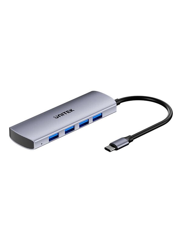 Unitek uHUB Q4 H1112E - hub - 4-in-1 10 Gbps USB-C with USB-A - 4 ports USB-Hubs - USB 32 - 4 - Grau
