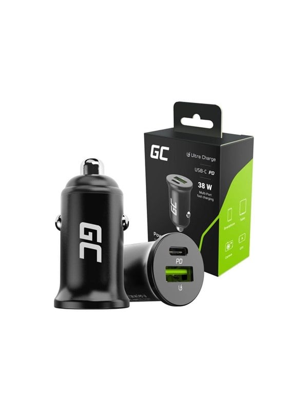 Green Cell PowerRide Nano38 car power adapter - USB USB-C - 38 watt