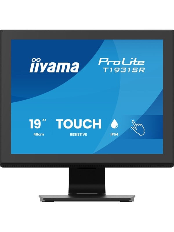 iiyama Prolite T1931SR-B2S SXGA IPS 5-Draht-Resistiv Touchscreen-Monitor | 48 cm, 19", 1 Punkt Touch, Seriell Resistiv, VGA, HDMI, DP, Audio-out, Lautsprecher, IP54 (Front), Anti-Glare, VESA, schwarz - Bild 4