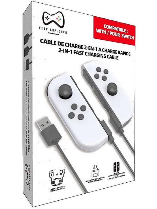 Deep Explorer 2-in-1 Joy-Con Fast Charging Cable - Ladegerät - Nintendo Switch
