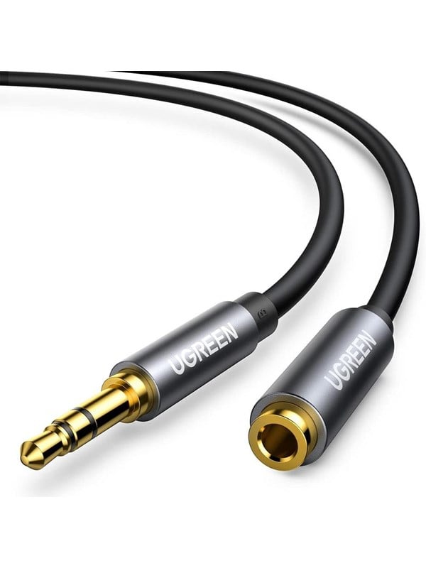 UGREEN AV118 Cable 3.5mm mini jack (male) / 3.5 mm mini jack (female) - 1m - Silver