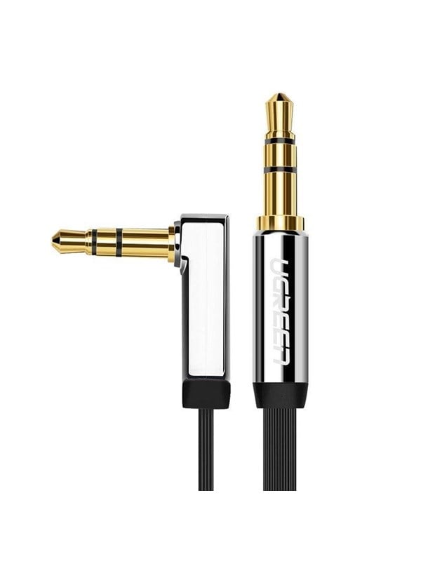 Ugreen 2m Winkelstecker Aux Kabel 35 mm Klinke Eingang Miniklinke für Lautsprecher Android Handy Tablet Autoadio PC Anlage Hifi Silber