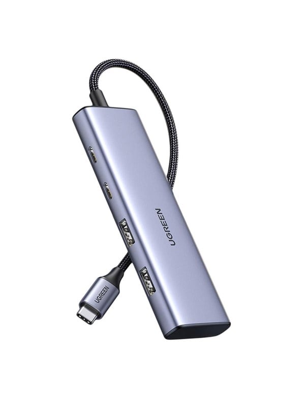 UGREEN CM473 USB-C HUB - 2xUSB-A / 2xUSB-C - 20cm USB-Hubs - USB 3.0 - 4 - Grau