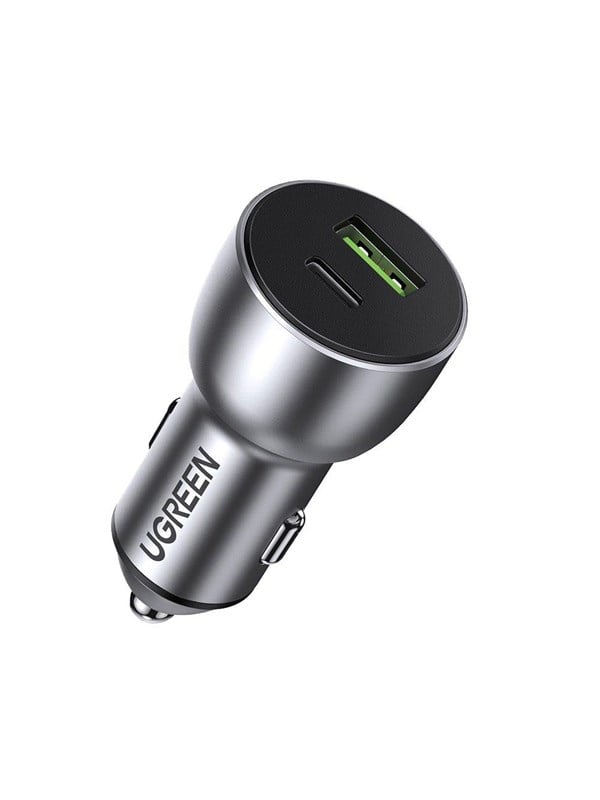 UGREEN CD213 36W Car Charger - 18W USB-A + 18W USB-C / PD & QC 3.0 - Gray