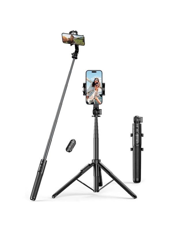UGREEN LP586 Selfie stick telescopic tripod with Bluetooth remote control - 1.5m - Black