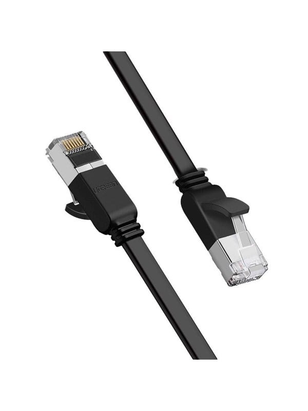 UGREEN 50185 Flat Ethernet network cable (RJ45 Cat 6 UTP 1000 Mbps) - 2m - Black - Schwarz - 2m