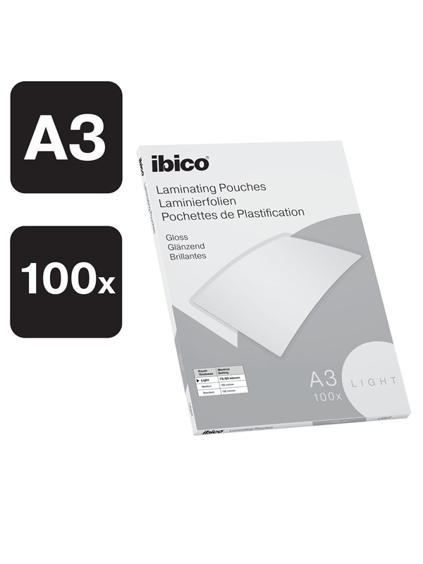 Esselte Lamineringslomme Ibico basic light 80my A3 100