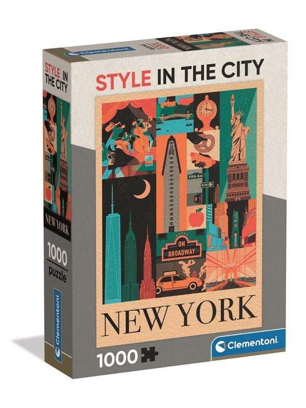 Clementoni Puzzle Style in the City New York - Compact Box 1000 pieces 2D Puzzles