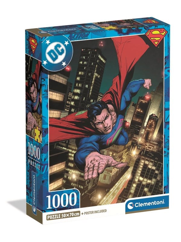 Clementoni Puzzle Superman 2025 - 2- Compact 1000 pieces 2D Puzzles