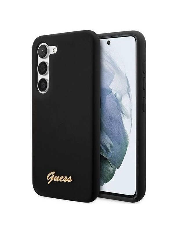 GUESS GUHCS23MSLSMK S23 S916 blackblack hardcase Silicone Vintage Gold Logo