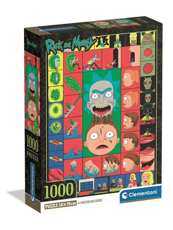 Clementoni Puzzle RickMorty 3 - Compact Box 1000 pieces 2D Puzzles