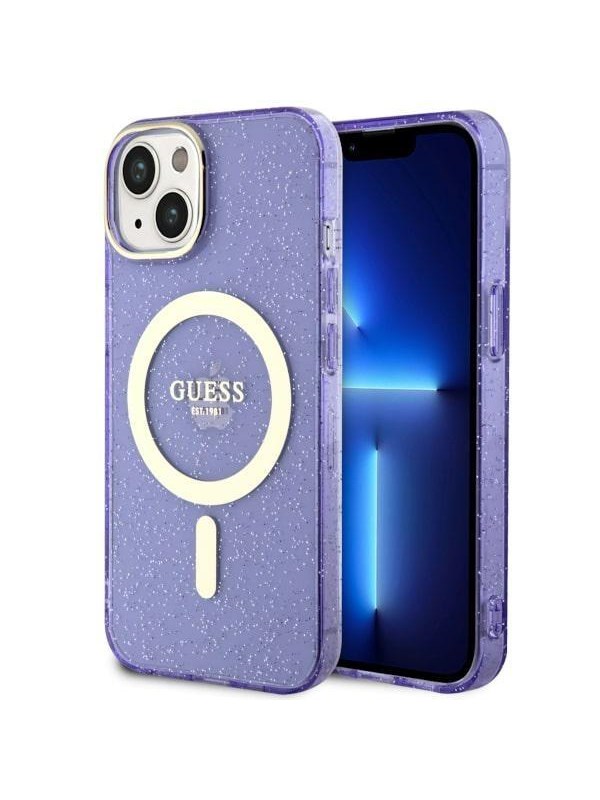 GUESS GUHMP14MHCMCGU iPhone 14 Plus 67 purplepurple hardcase Glitter Gold MagSafe