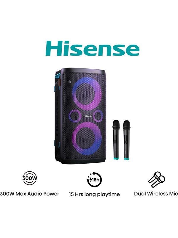 Hisense Party Storm - 300 W - Bluetooth - with 2 Microphones