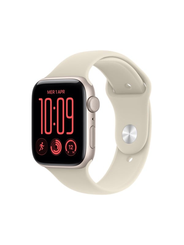 Apple Watch SE 3 GPS 44mm Starlight Aluminium Case with Sand Sport Band - M/L