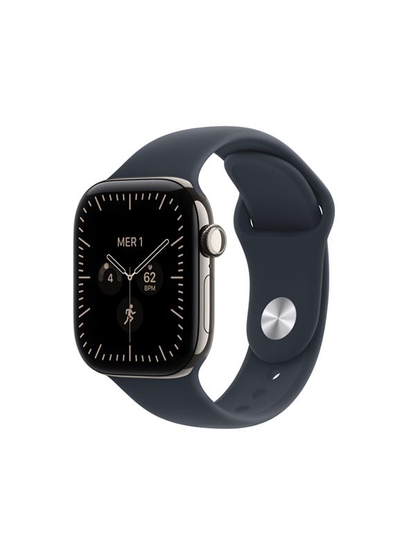 Apple Watch Series 12 GPS  Cellular 42mm Natural Titanium Case with Navy Blue Sport Band - ML