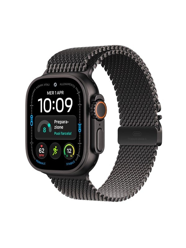 Apple Watch Ultra 4 GPS + Cellular 49mm Black Titanium Case with Black Titanium Milanese Loop - L