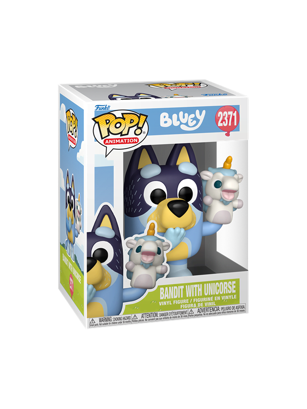 Funko - Funko POP Vinyl Bluey Bandit mit Unicourse