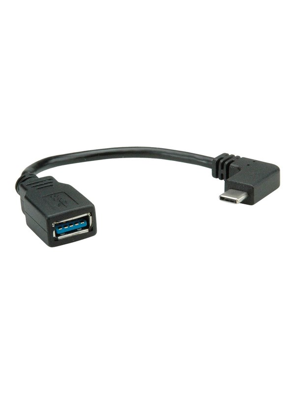 USB 3.2 Gen 1 Kabel Typ C (gewinkelt) - Typ A, ST/BU, schwarz, 0,15 m, OTG - Image 3