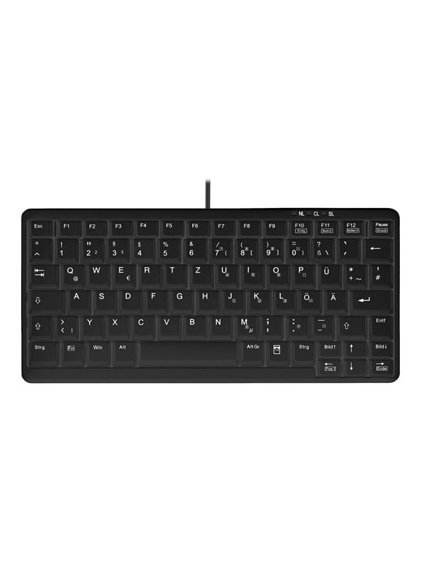 Cherry Contour Active Key Industrial AK-4100-U - keyboard - medical hygienic design mini - German - black Input Device - Tastatur - Deutsch - Schwarz