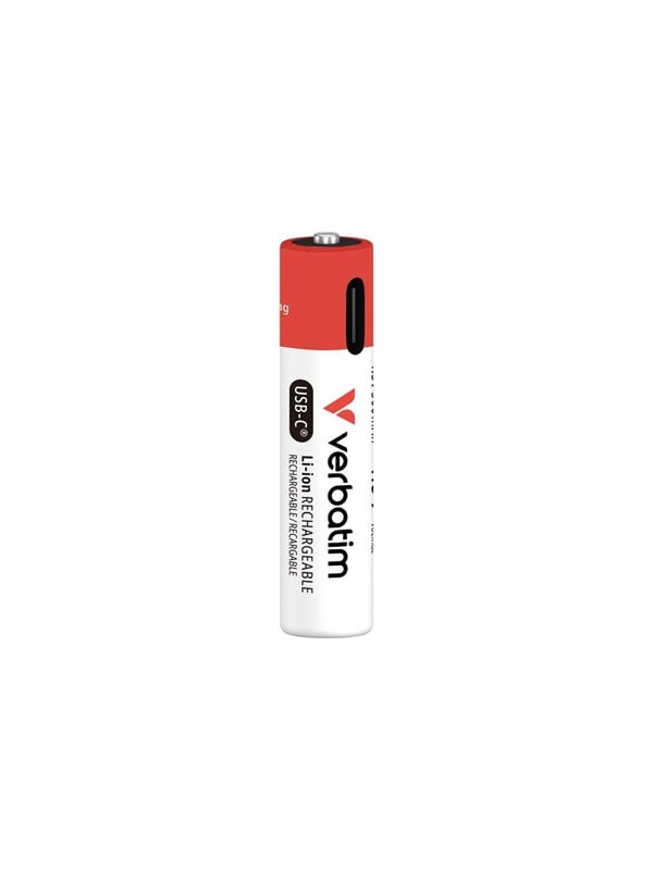 Verbatim Wiederaufladbare AAA-Batterien mit USB-C 4er-Pack