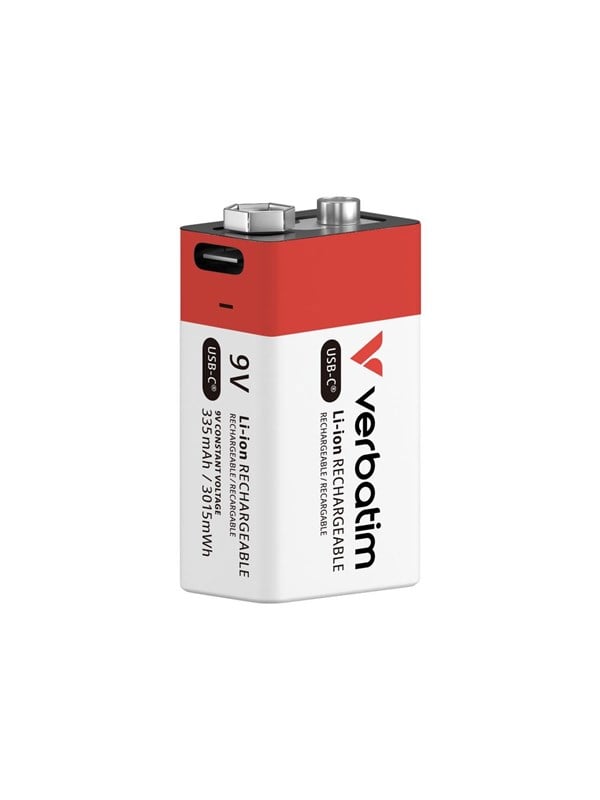 Verbatim Wiederaufladbare 9V-Batterie mit USB-C