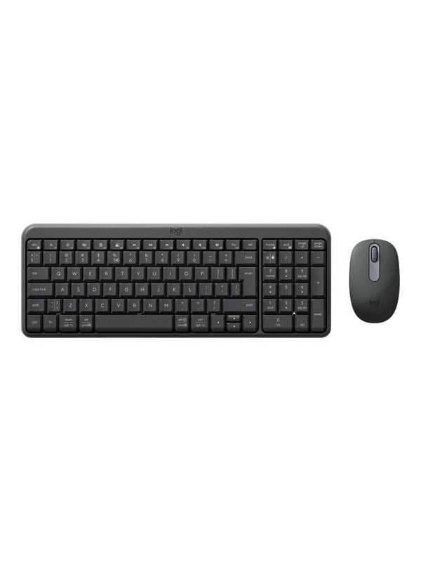 Logitech MK250 - keyboard and mouse set - QWERTY - US International - graphite Input Device - Tastatur & Maus Set - Universal - Schwarz