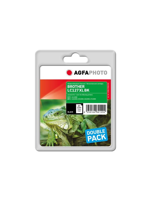 Agfa Photo Multi pack - 2-pack - black - compatible - ink cartridge alternative for Brother LC127XLBKBP2