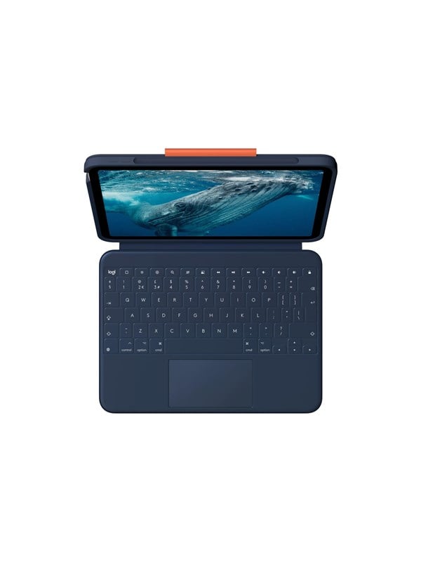 Logitech Rugged Combo 4c Touch - keyboard and folio case full size - with trackpad - QWERTZ - Swiss - classic blue Input Device - Tastatur & Folio-Set - Schweiz - Blau