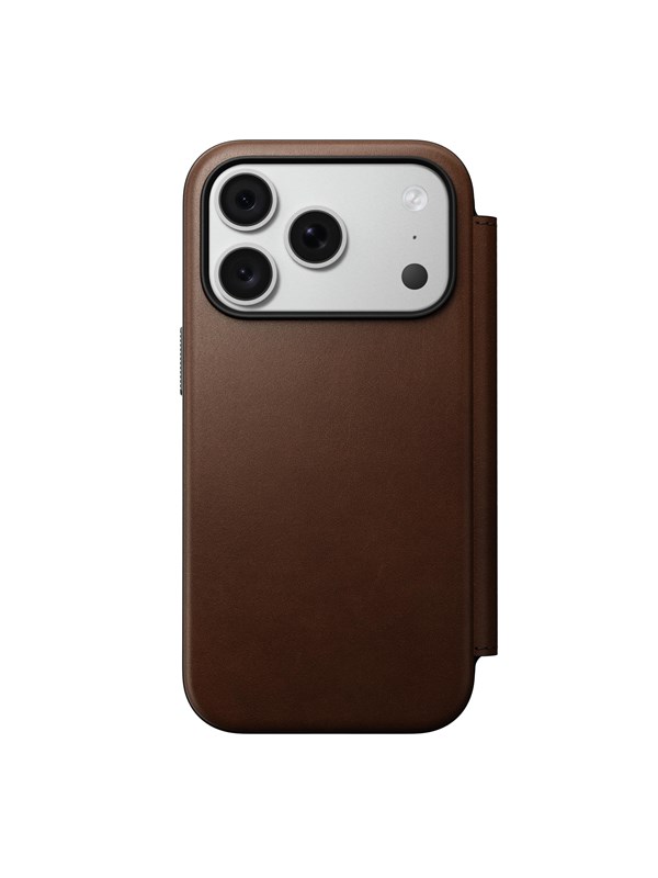 Nomad Modern Leather Folio Klapphülle für das Apple iPhone 18 Pro / 17 Pro - Brown