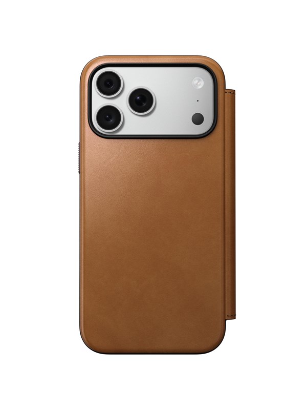 Nomad Modern Leather Folio Klapphülle für das Apple iPhone 18 Pro Max - English Tan