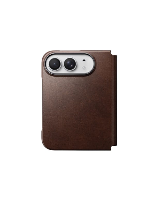 Nomad Traditional Leather Folio - iPhone Duo - Rustic brown (Horween)