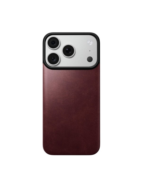 Nomad Magnetic Leather Back - burgundy Horween - Magsafe - iPhone 18 Pro17 Pro