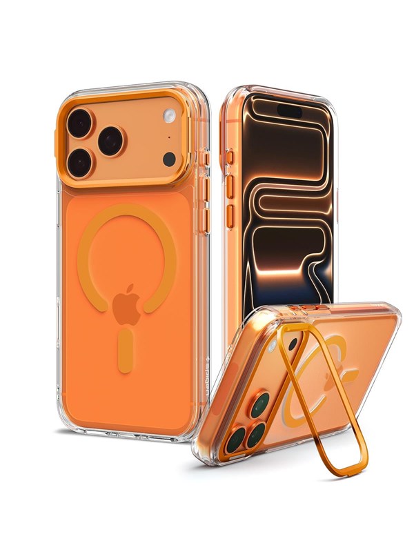 MagSafe-Hülle für Apple iPhone 18 Pro / 17 Pro, Spigen, Ultra Hybrid Optik S, Transparent Orange ACS11923