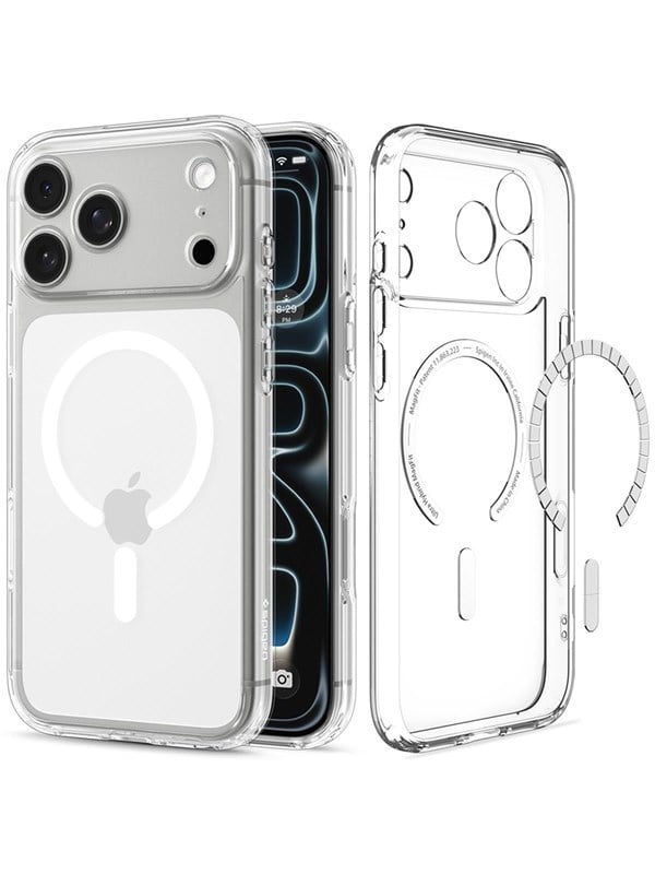 MagSafe-Hülle für Apple iPhone 18 Pro Max / 17 Pro Max, Spigen, Ultra Hybrid, Transparent Weiß ACS12118