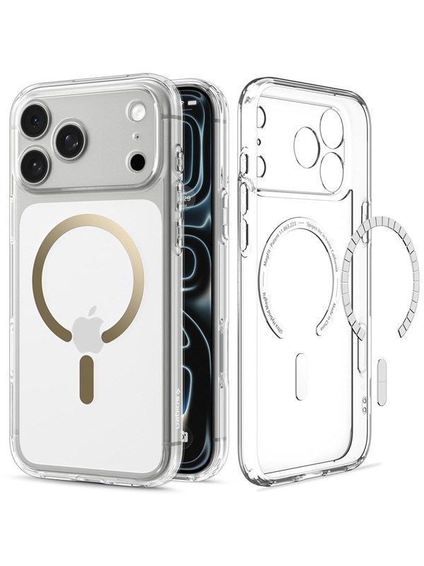 MagSafe-Hülle für Apple iPhone 18 Pro Max / 17 Pro Max, Spigen, Ultra Hybrid, Transparentes Gold ACS12120
