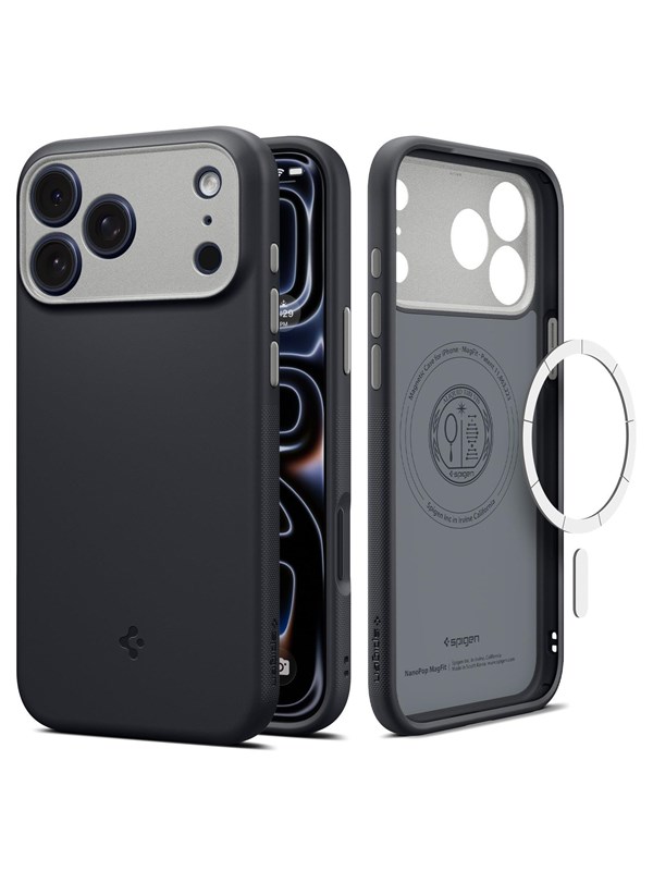 MagSafe-Hülle für Apple iPhone 18 Pro Max / 17 Pro Max, Spigen, Caseology Nano Pop, Schwarz ACS12142
