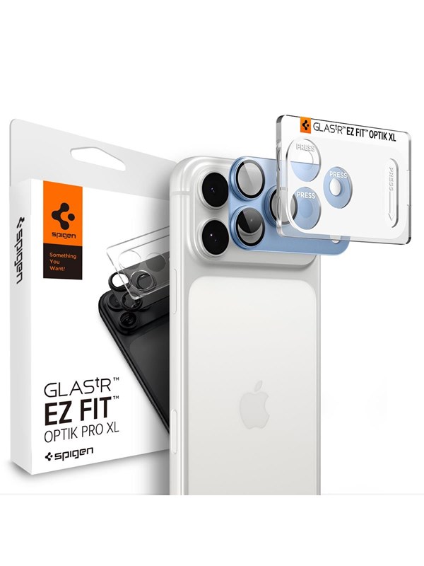 Schutzfolie für die Rückkamera Spigen GlastR EZ FIT Optik Pro XL für Apple iPhone 18 Pro Max, gehärtetes Glas, Blau AGL12041