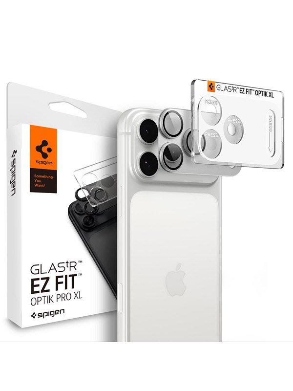 Schutzfolie für die Rückkamera Spigen GlastR EZ FIT Optik Pro XL für Apple iPhone 18 Pro Max, gehärtetes Glas, Silber AGL12042