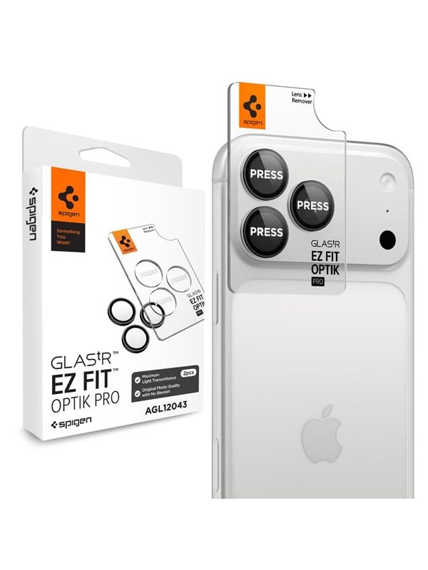 Spigen Glass tR EZ Fit Optik Pro 2 Pack - dark gray - iPhone 18 Pro Max18 Pro