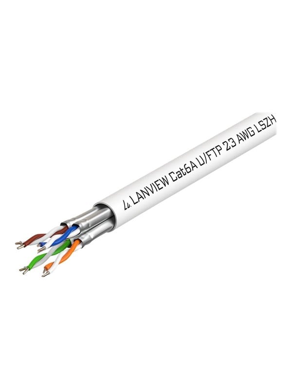 LANVIEW Cat6a U-FTP Network Cable 4x2xAWG23 LSZH White 500m