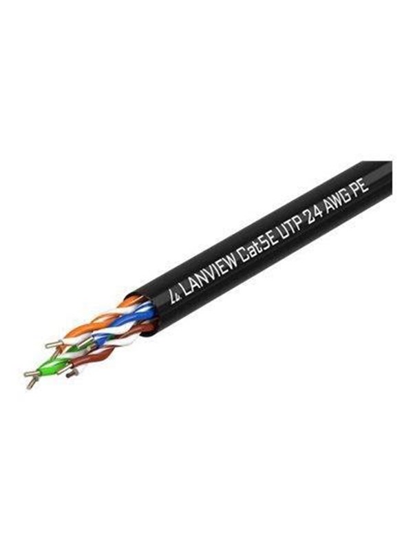 LANVIEW Cat5e U-UTP Network Cable 4x2xAWG24 Black PE 305m