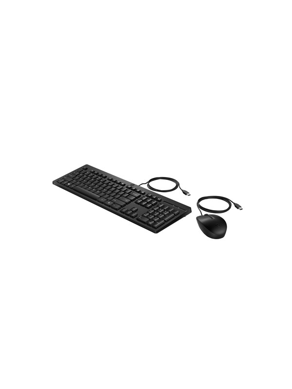 HP 225 - Tastatur & Maus Set - Full-Size - Belgien - Schwarz