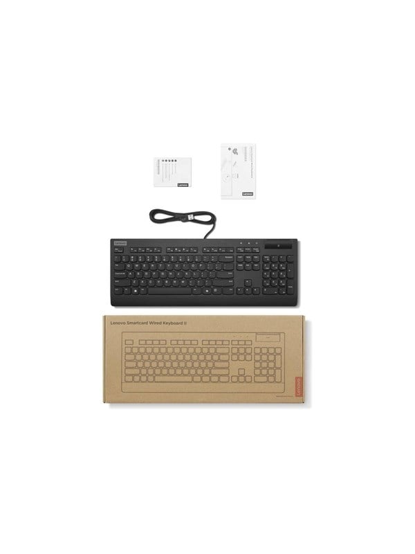 Lenovo Smartcard Wired Keyboard II - keyboard - full size 3-zone layout - QWERTZ - German - black Input Device - Tastatur - Deutsch - Schwarz