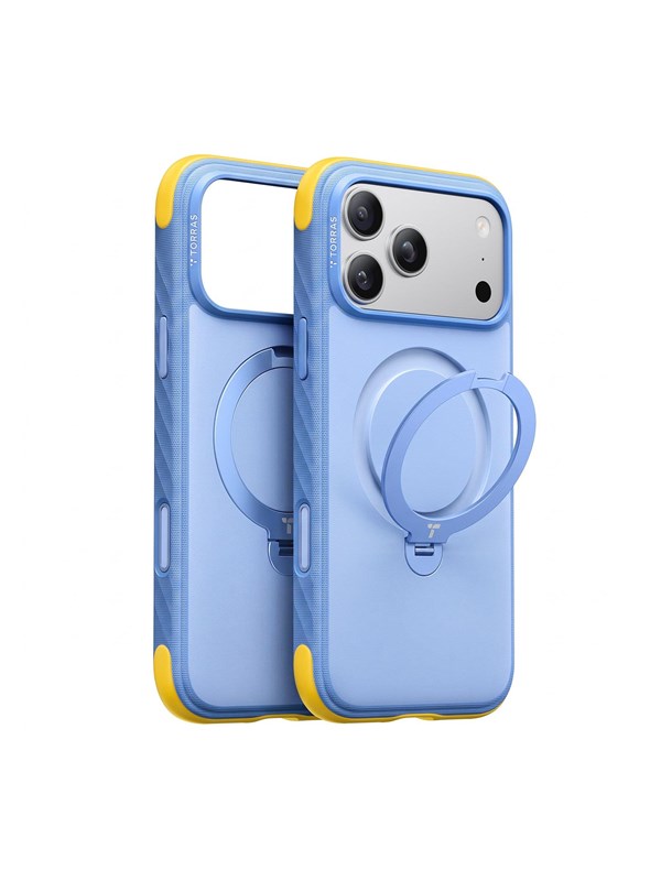 MagSafe-Hülle für Apple iPhone 18 Pro / 17 Pro, Torras, Ostand Q3 Rugged, Blau