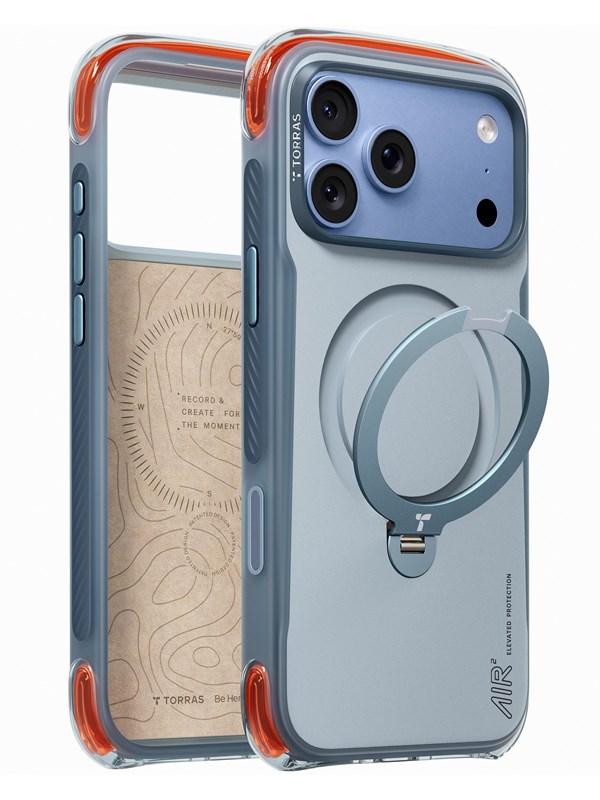 MagSafe-Hülle für Apple iPhone 18 Pro / 17 Pro, Torras, Ostand Q3 Air Pro, Blau